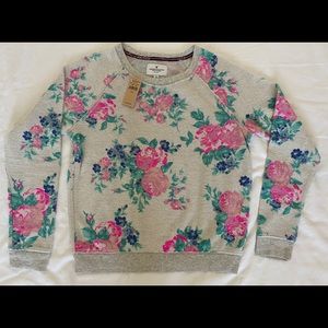 AE (American Eagle) Gray Floral Sweatshirt